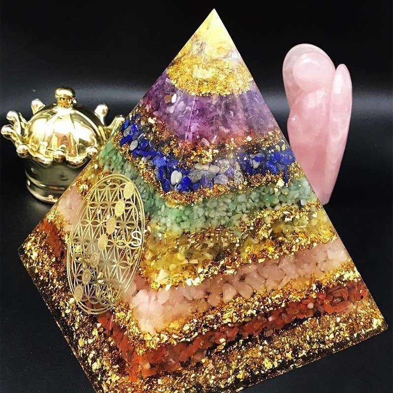 Olivenorma Chakra Flower of Life Orgone Pyramid