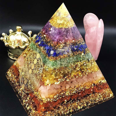 Olivenorma Chakra Flower of Life Orgone Pyramid