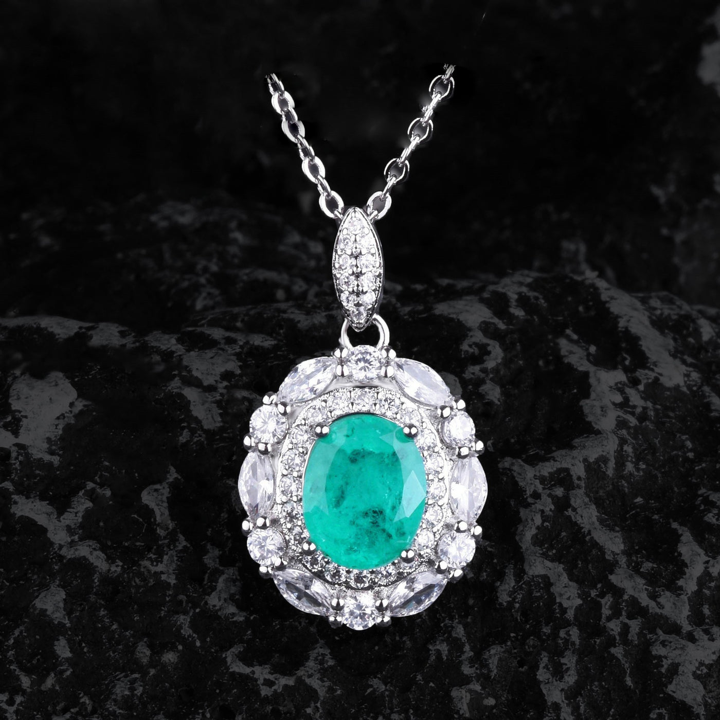 Olivenorma Flowers Paraiba Tourmaline Jewelry Set