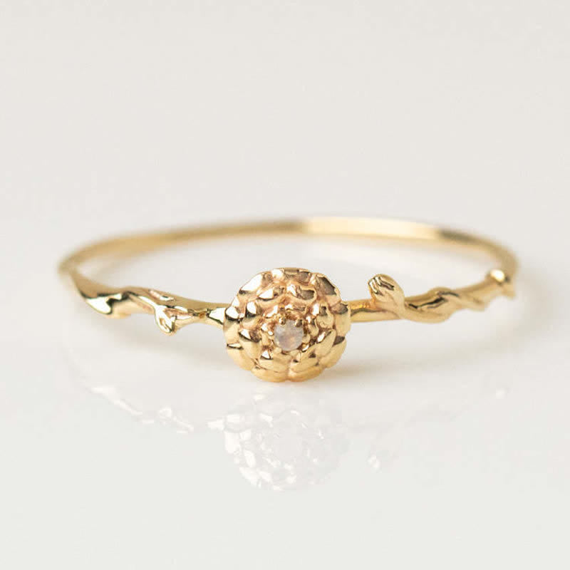 Olivenorma Dainty Statement Birth Flower Gold Ring