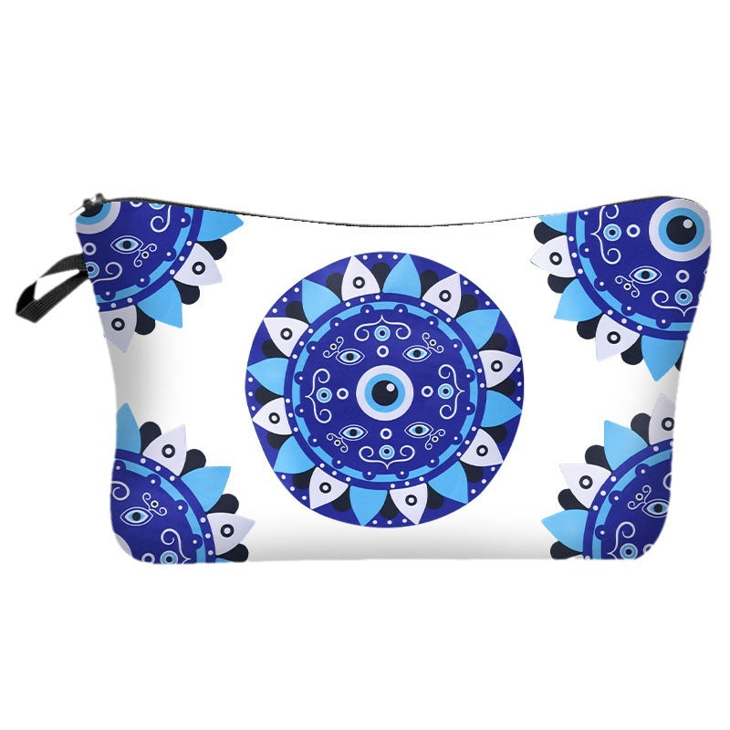 Olivenorma Blue Evil Eye Makeup Cosmetic Bag