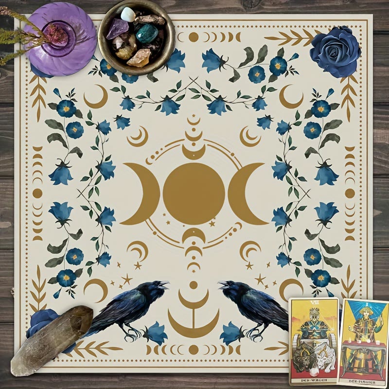 Olivenorma Moon Phase Altar Card Mat Tarot Tablecloth