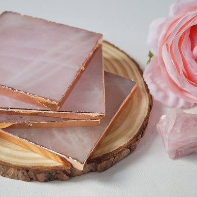 Olivenorma Rose Quartz Coaster Gemstone Decoration - image 3