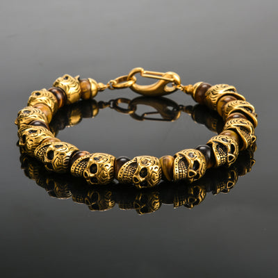 Olivenorma Natural Tiger Eye Handmade Stainless Steel Bracelet