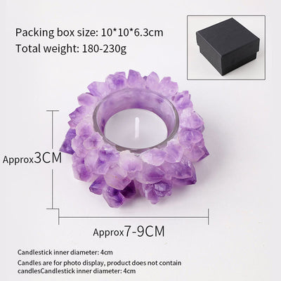 Olivenorma Amethyst Tooth Cluster Candle Holder