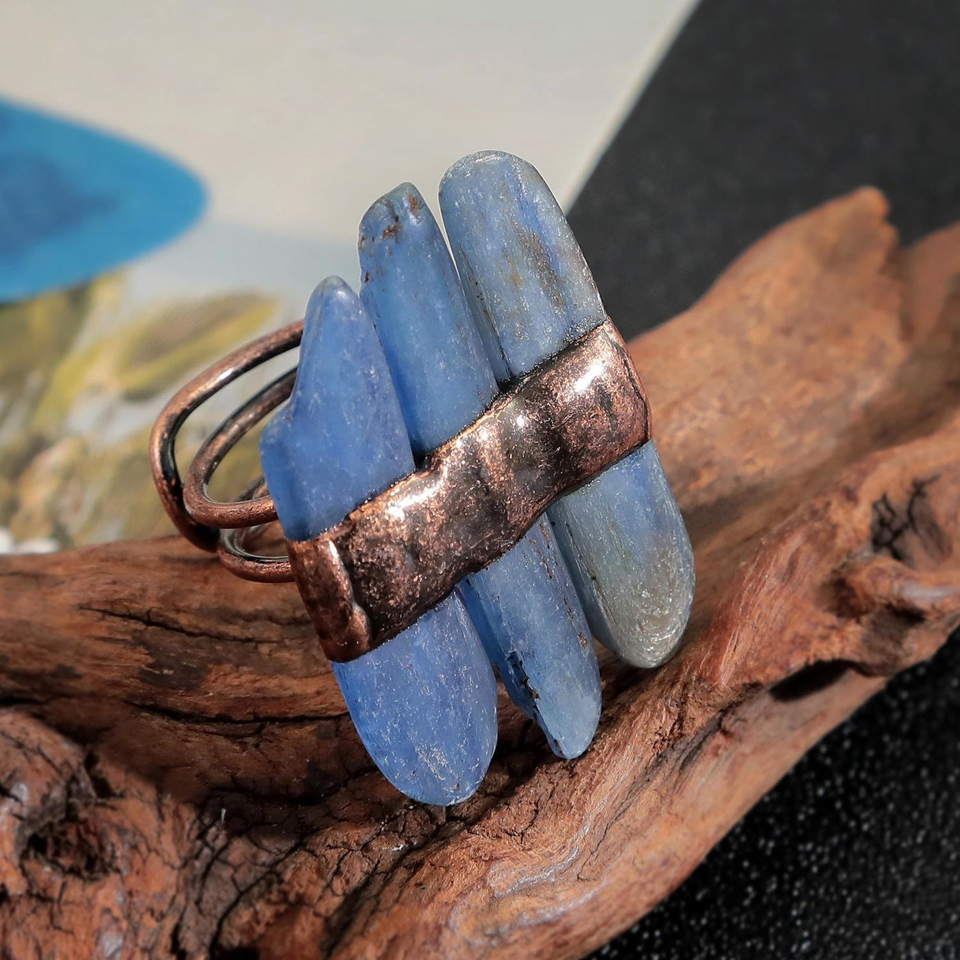 Olivenorma Natural Kyanite Adjustable Ring