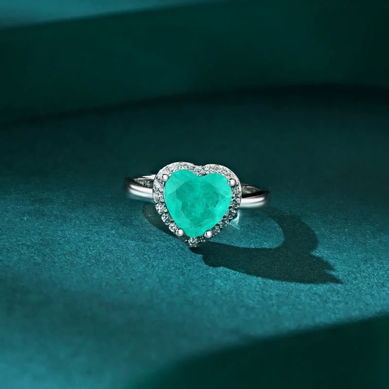 Olivenorma Heart Shape Paraiba Tourmaline Exquisite Ring