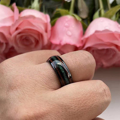 Olivenorma“Strong Shield” - Malachite With Tungsten Steel Ring