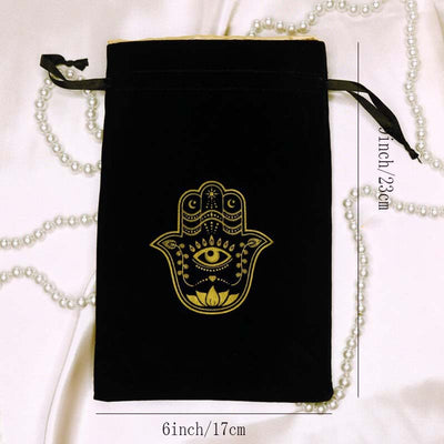 Olivenorma Hamsa Hand Velvet Jewelry Pouch Gift Bag