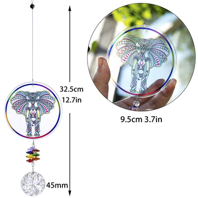 Olivenorma Owl Chakra Crystal Pendant Suncatcher Wind Chime