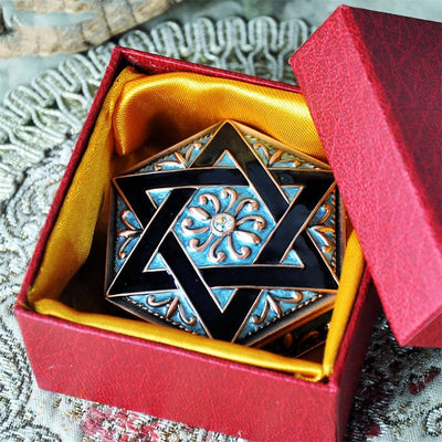 Olivenorma Antique Hexagram Metal Jewelry Box