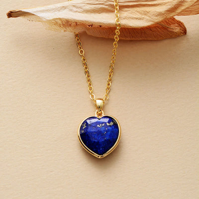 Olivenorma Natural Crystal Heart Shape Pendant Women Necklace