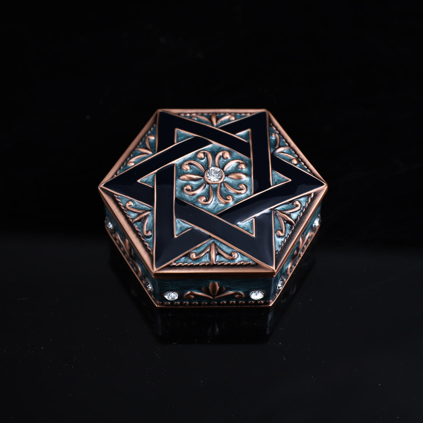 Olivenorma Antique Hexagram Metal Jewelry Box