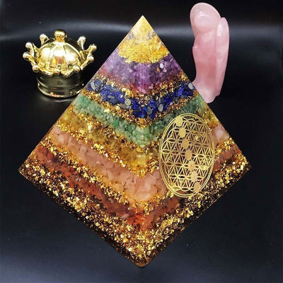 Olivenorma Chakra Flower of Life Orgone Pyramid