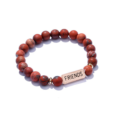 Olivenorma Natural Gemstone Best Friend Engraving Bracelet