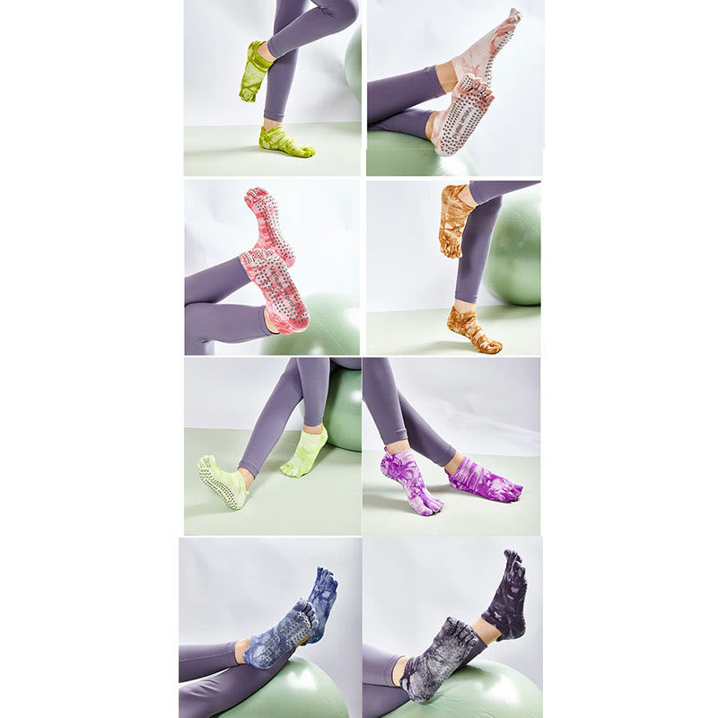 Olivenorma Tie-dye Anti-slip High Knee Pilateds Socks