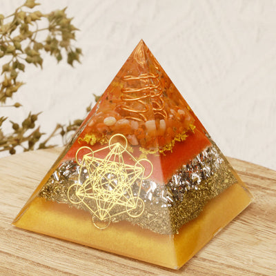 Olivenorma Sun Stone Metatron's Cube Orgone Pyramid