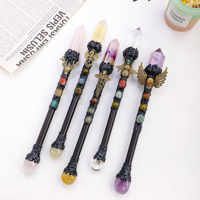 Olivenorma Natural Stone Magic Column Cosplay Halloween Crystal Wands