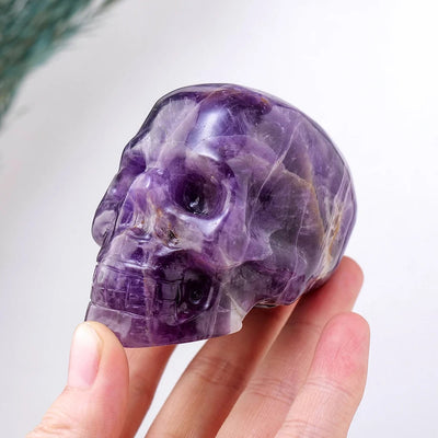 Olivenorma 3inch Amethyst Skull Statue Healing Gemstone Decoration