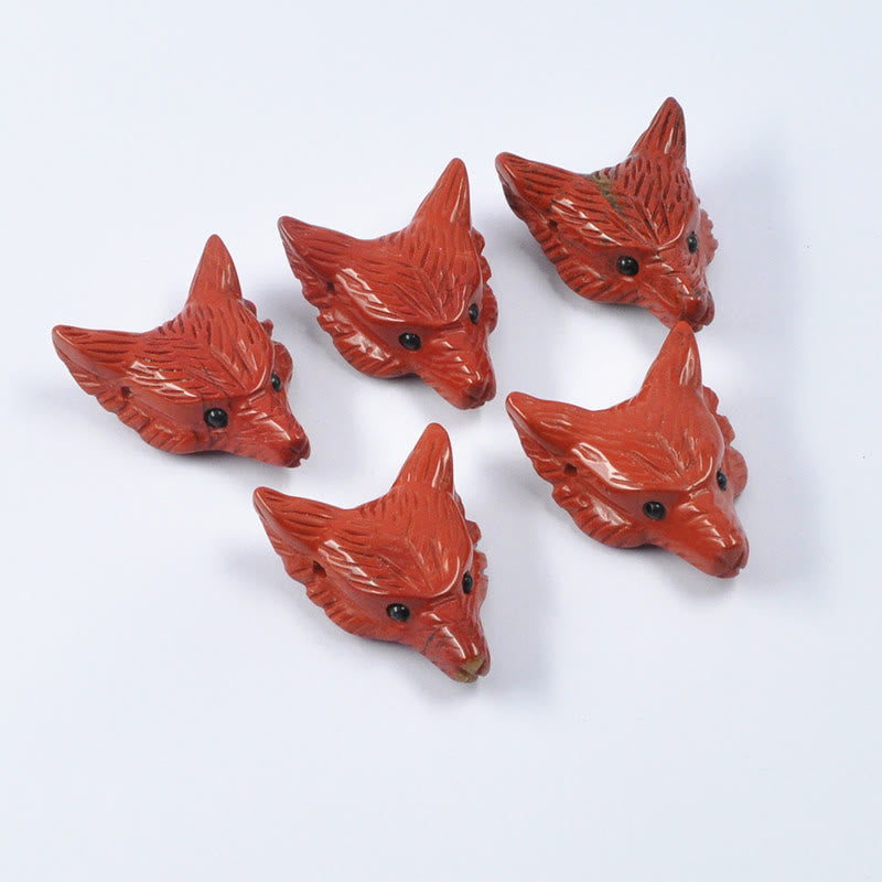 Olivenorma Natural Crystal Carved Wolf Head Accessory Gemstone Decoration - Red Jasper - image 14