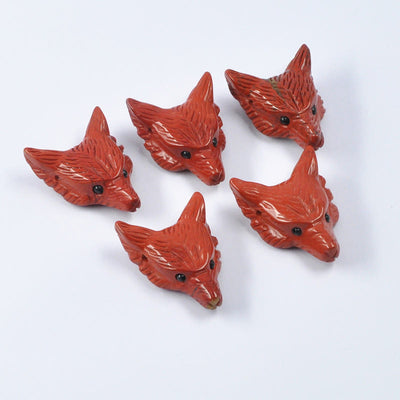 Olivenorma Spirit Guardian Wolf Head Crystal Carving Gemstone Decoration - Red Jasper - With Card - image 15