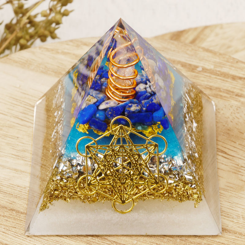 Olivenorma Lapis Lazuli Metatron's Cube Orgone Pyramid