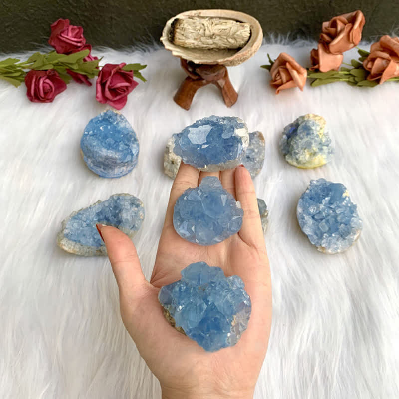 Olivenorma Natural Kyanite Geode Healing Gemstone Decoration