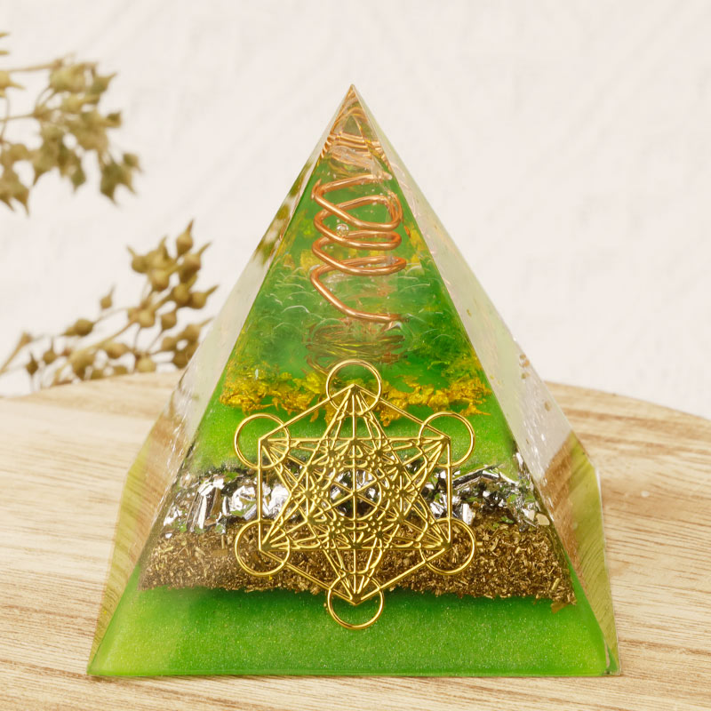 Olivenorma Green Life Metatron's Cube Orgone Pyramid