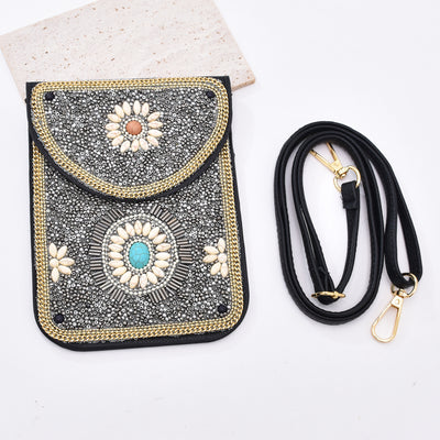 Olivenorma Turquoise Rice Beads Mobile Phone Bag