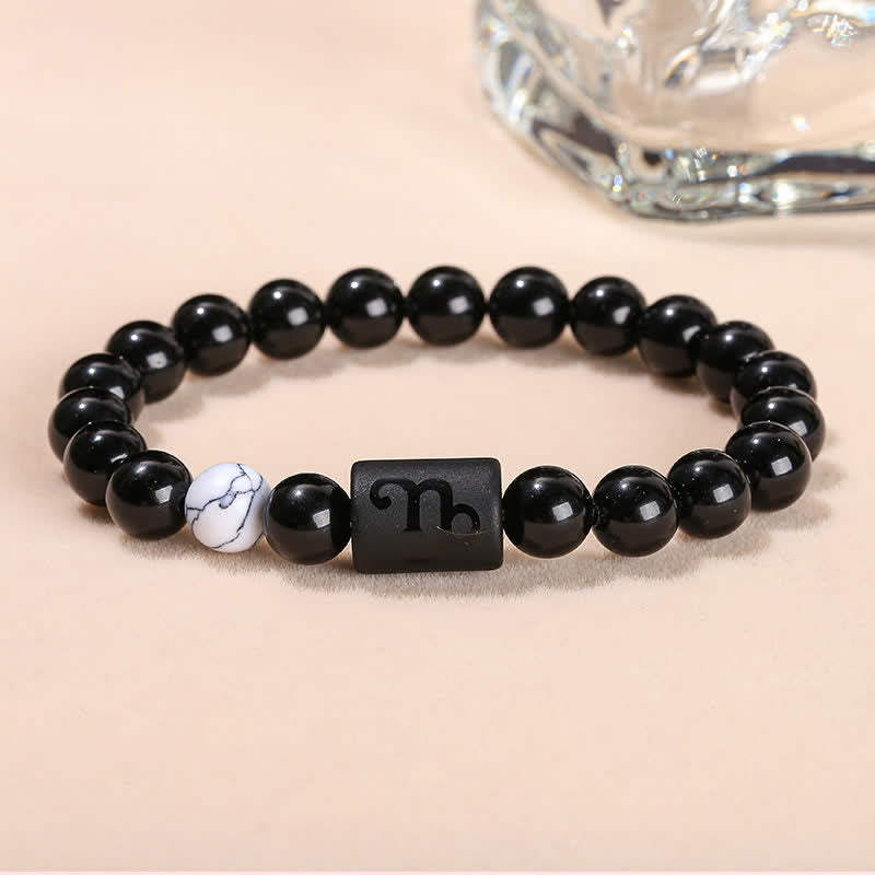 Olivenorma 8mm Natural Obsidian Beads Zodiac Bracelet