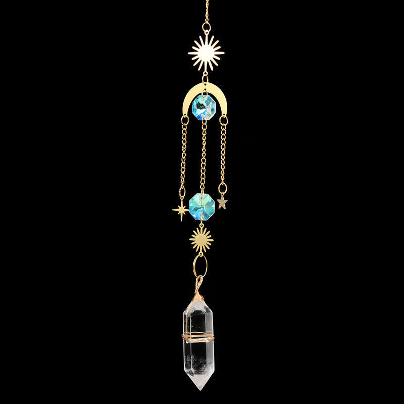 Crystal Pillar Colors Gemstone Ornament