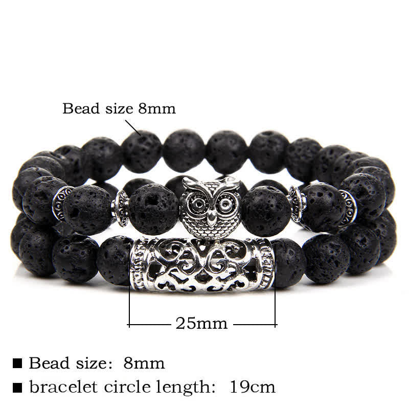 Olivenorma Owl Natural Crystal Beads Bracelet