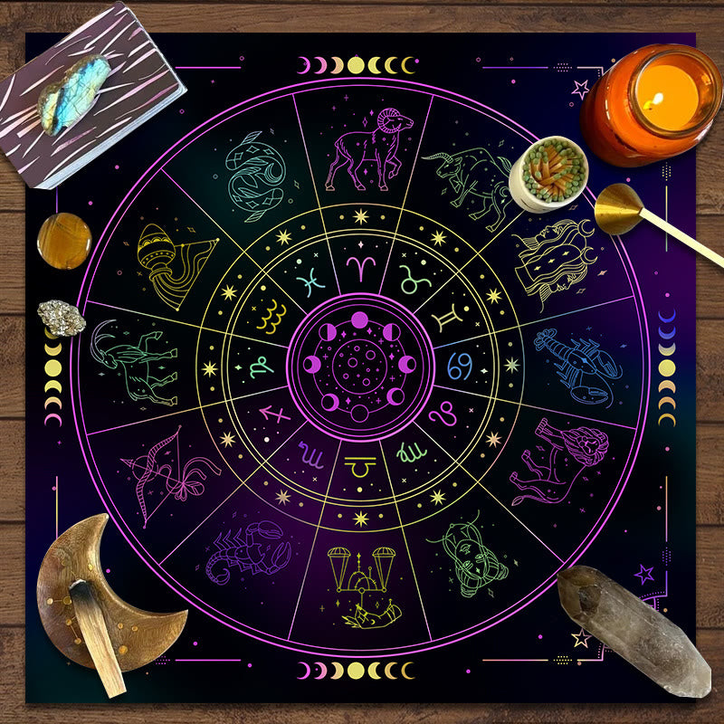 Olivenorma Constellations Zodiac Signs Divination Tarot Tablecloth