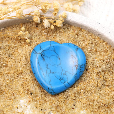 Olivenorma Blue Turquoise Heart Worry Stone