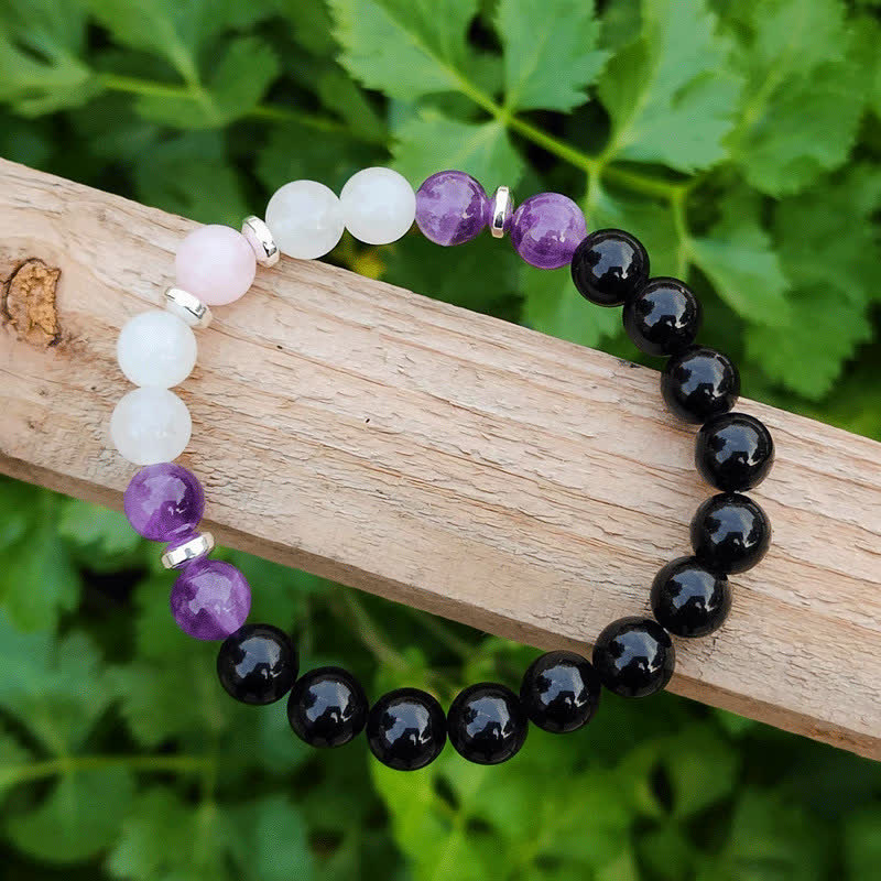 Olivenorma Black Onyx Amethyst Beads Anti-Anxiety Bracelet