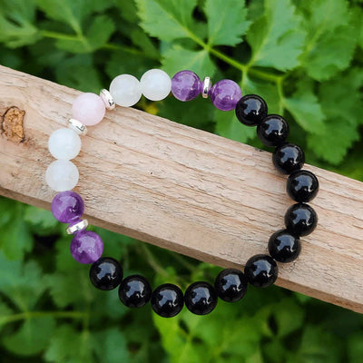 Olivenorma Black Onyx Amethyst Beads Anti-Anxiety Bracelet