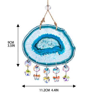 Olivenorma Blue Agate Hanging Suncatcher Ornament Wind Chime