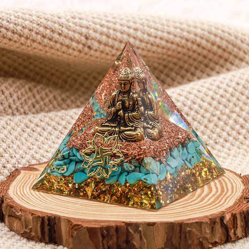 Olivenorma Turquoise Buddha Protection Orgone Pyramid