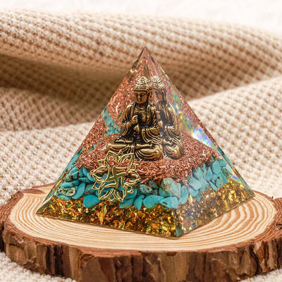 Olivenorma Turquoise Buddha Protection Orgone Pyramid