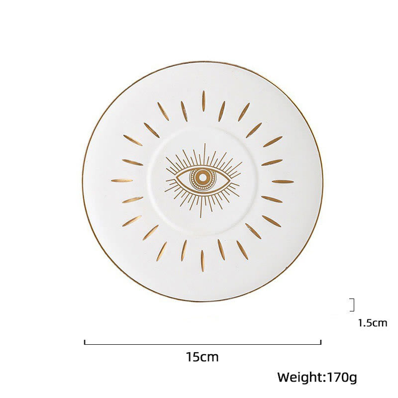 Olivenorma Evil Eye Ceramic Jewelry Storage Tray Coaster