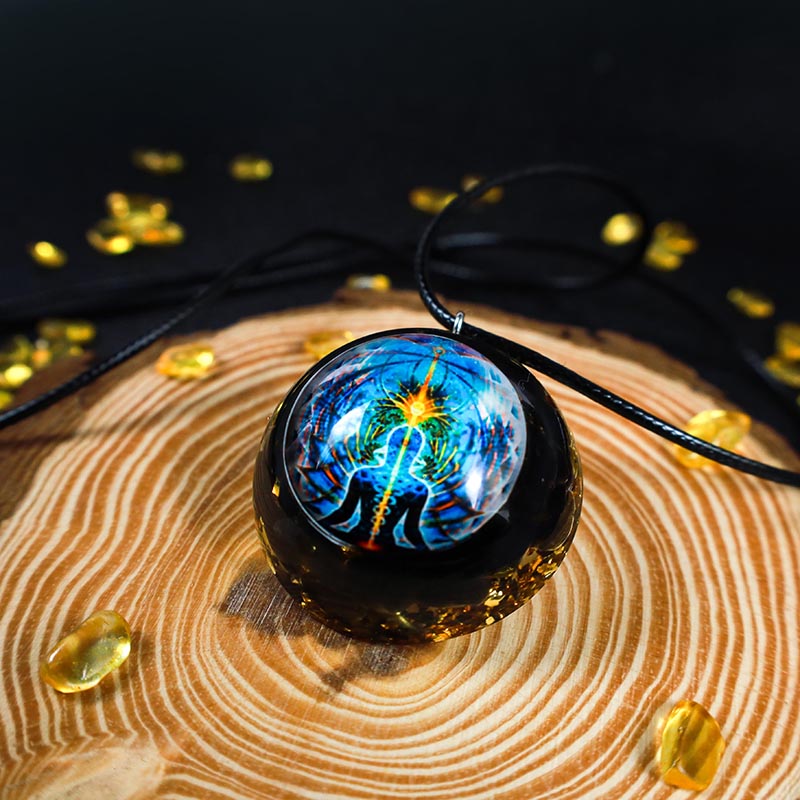 Olivenorma GALACTIC BODY - CHAKRA BALANCING Obsidian Necklace