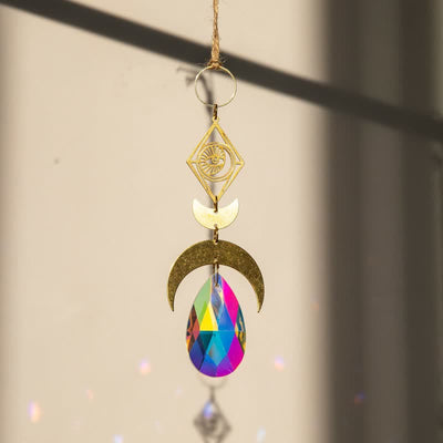 Evil Eye With Moon Protection Wind Chime Suncatcher