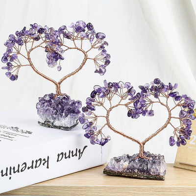 Natural Crystal Stone Love Feng Shui Tree