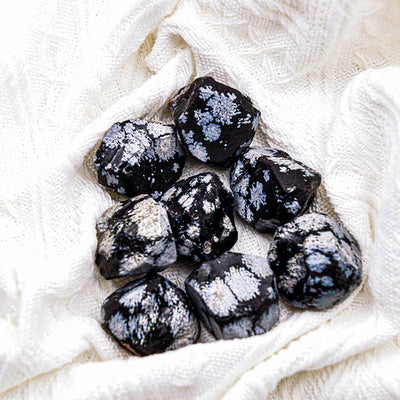 Snowflake Obsidian Natural Tumbled Stone Set