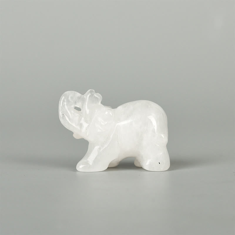 Olivenorma 1.5/2 Inches Carved Elephant Figurine Gemstone Decoration