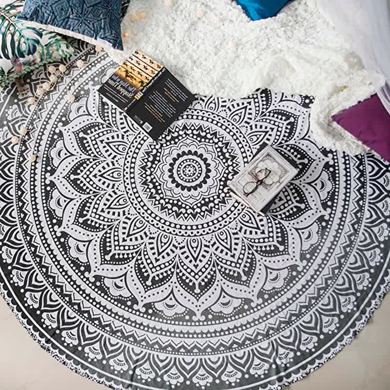 Circular Mandala Rosamia Yoga Meditation Tapestry