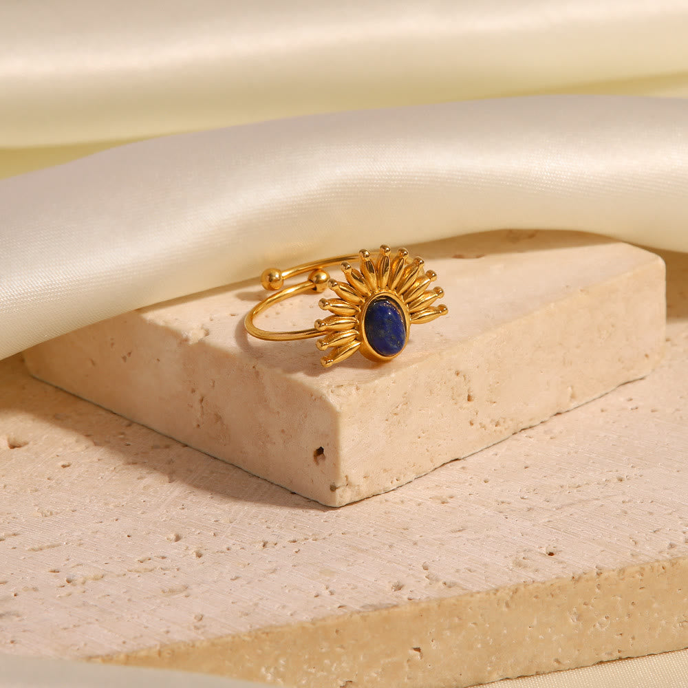 Olivenorma Lapis Lazuli 18k Gold Plated Stainless Steel Ring