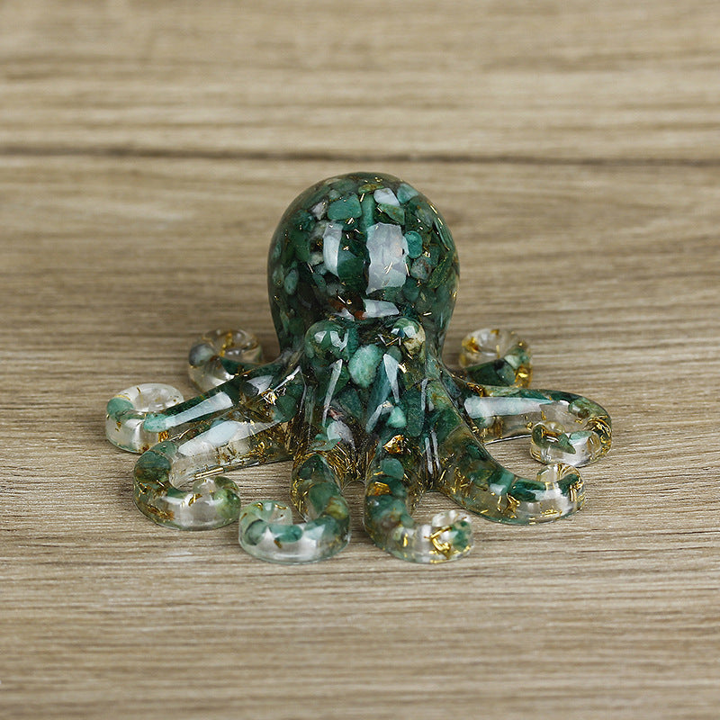 Olivenorma Natural Crystal Gravel Octopus Gemstone Decoration