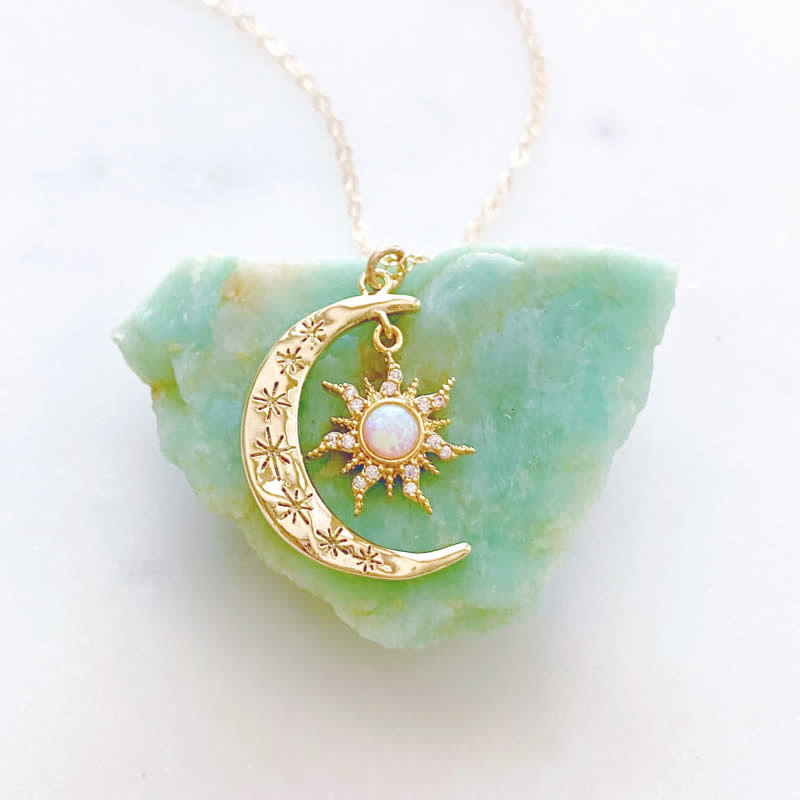 Olivenorma Opal Sun and Moon Necklace