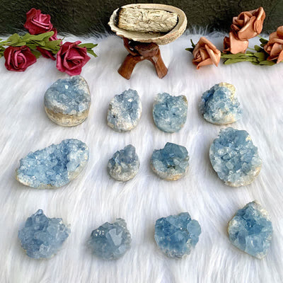 Olivenorma Natural Kyanite Geode Healing Gemstone Decoration